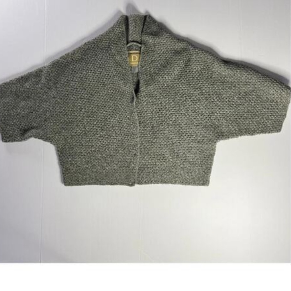 Damask handknit green gray dolman body cardigan L